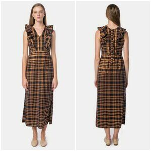 💕ACE & JIG💕 Magdalena Reversible Dress ~ St. Honore Gold Plaid Medium M NWOT